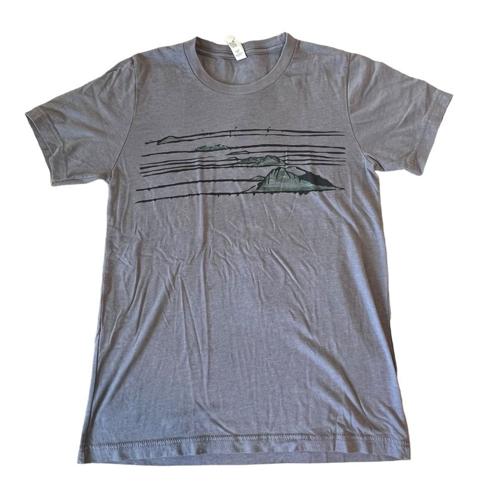 Paradise Now Hawaiian‎ Islands Graphic Tee Gray Men's Small Beach Coastal Surf